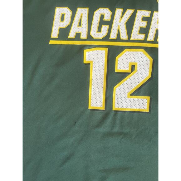 Green Bay Packers Jersey Aaron Rogers #12 NFL Size READ Green Majestic Cool Base - Picture 5 of 5